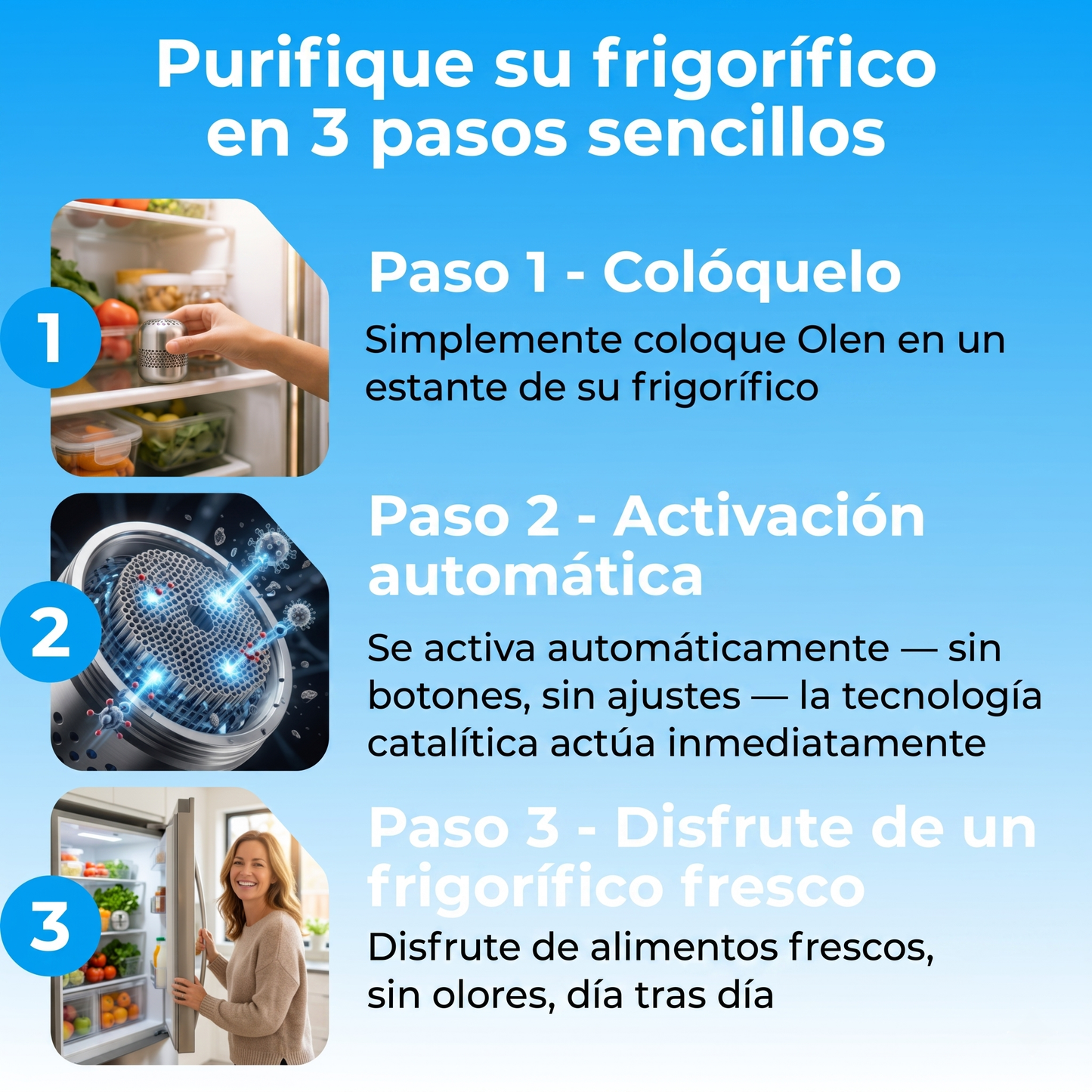 OLEN™ Purificador para frigorífico